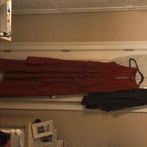 formal rust colored floor length dress